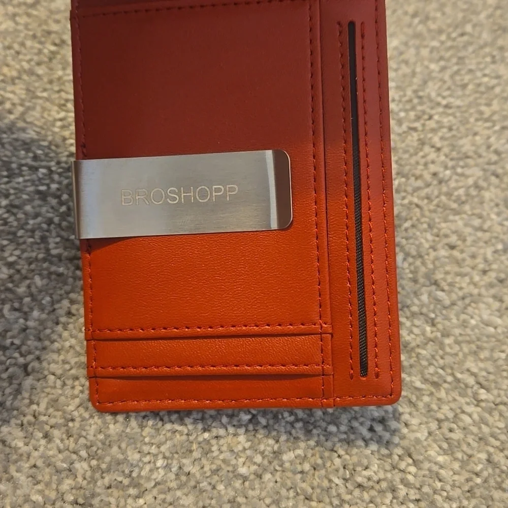 Air Tag Wallet With Money Clip Carbon Fiber Desgin Red And Black